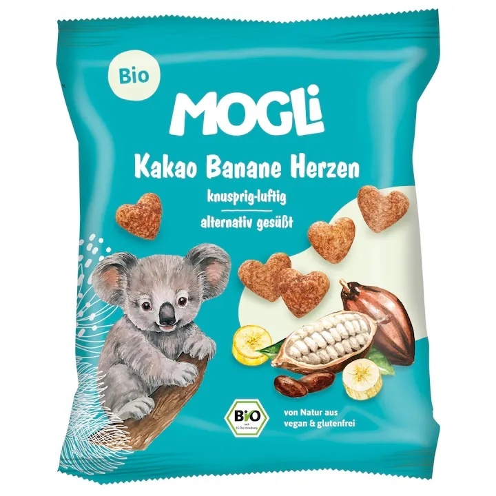 Inimioare expandate Eco din porumb cu cacao Mogli, 30g, Managis