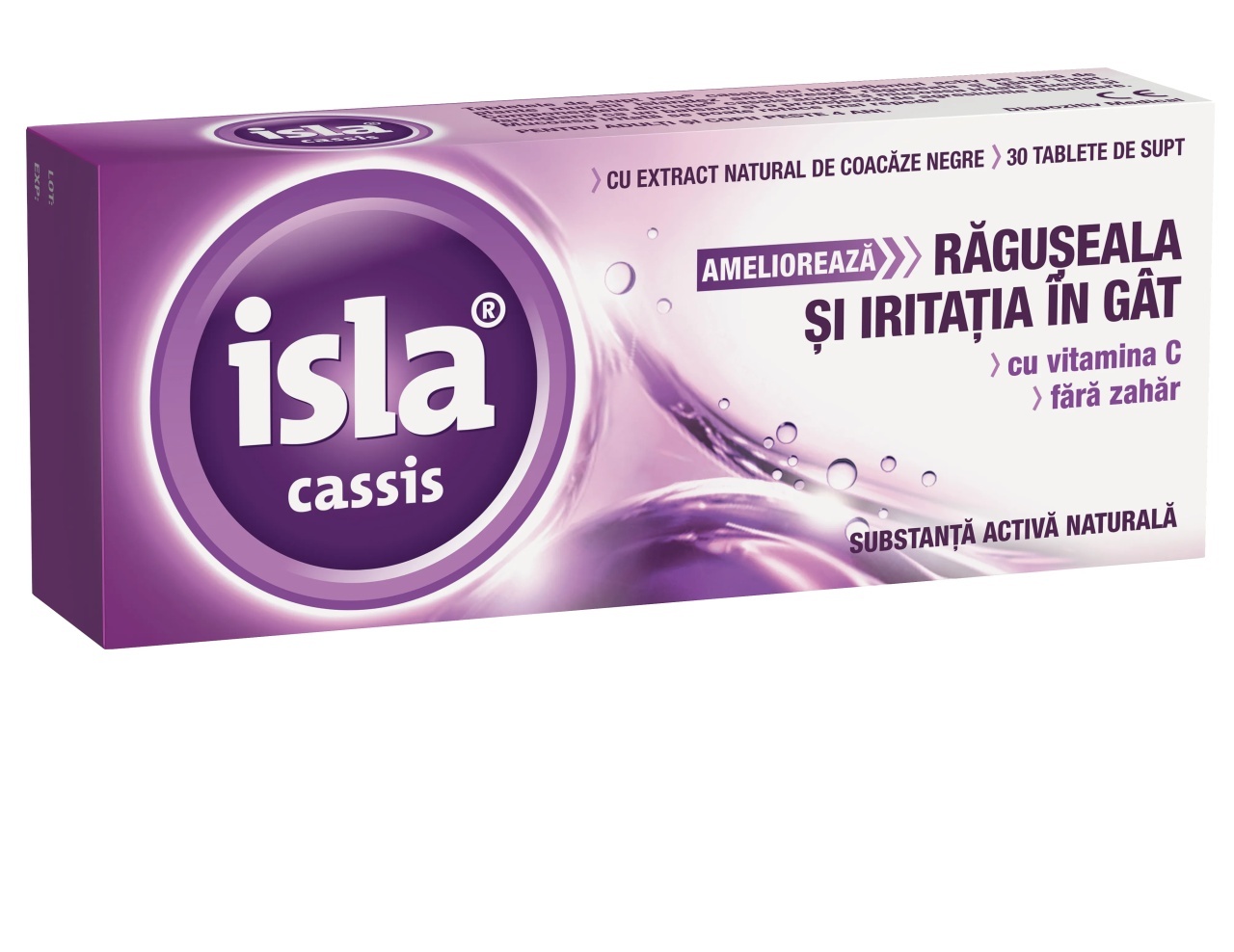 Isla Cassis cu coacaze negre, 30 tablete de supt, Salveo