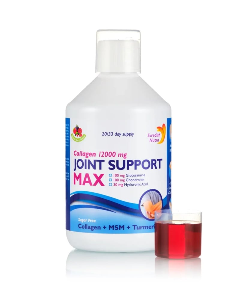 Joint Support Max – Colagen Lichid Hidrolizat de Tip 1, 2 si 3 cu 12.000 mg + Acid Hialuronic + Glucozamina + Condroitina + MSM + Turmeric + Seleniu + Vitamina C si D3 – 500ml - poza 1