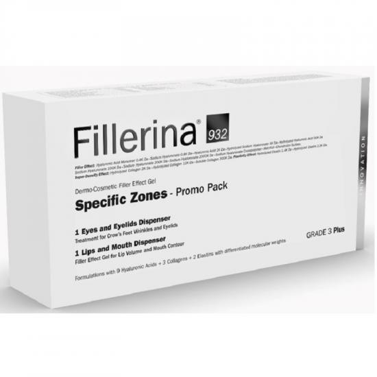 Kit Grad 3 Plus Fillerina 932: Tratament pentru Ochi și Pleoape, 15 ml + Tratament pentru Buze și Conturul Buzelor, 7 ml, Labo
