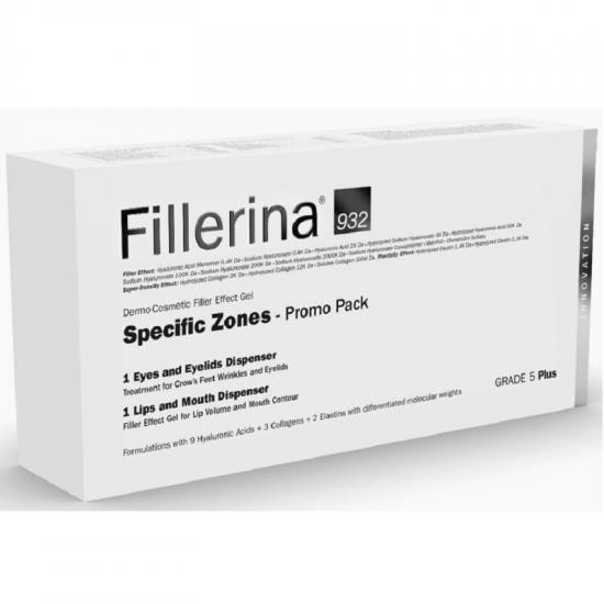 Kit Grad 5 Plus Fillerina 932: Tratament pentru Ochi și Pleoape, 15 ml + Tratament pentru Buze și Conturul Buzelor, 7 ml, Labo