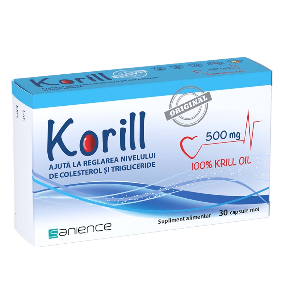 Korill ulei de krill 500 mg, 30 capsule, Sanience