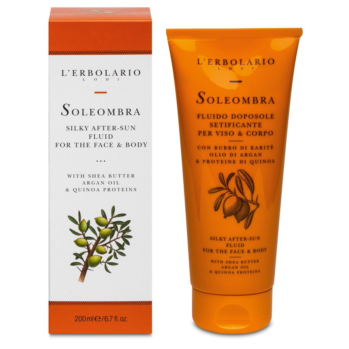 L'Erbolario Fluid Sun dupa plaja cu karite si argan, 200ml