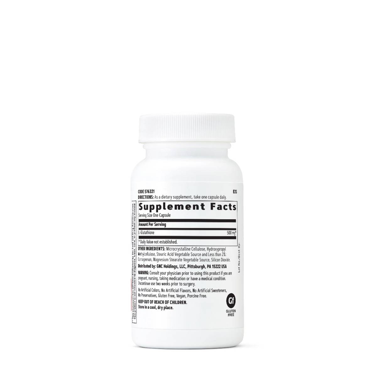 L-glutathione, 500 Mg, 30 capsule, GNC - poza 2