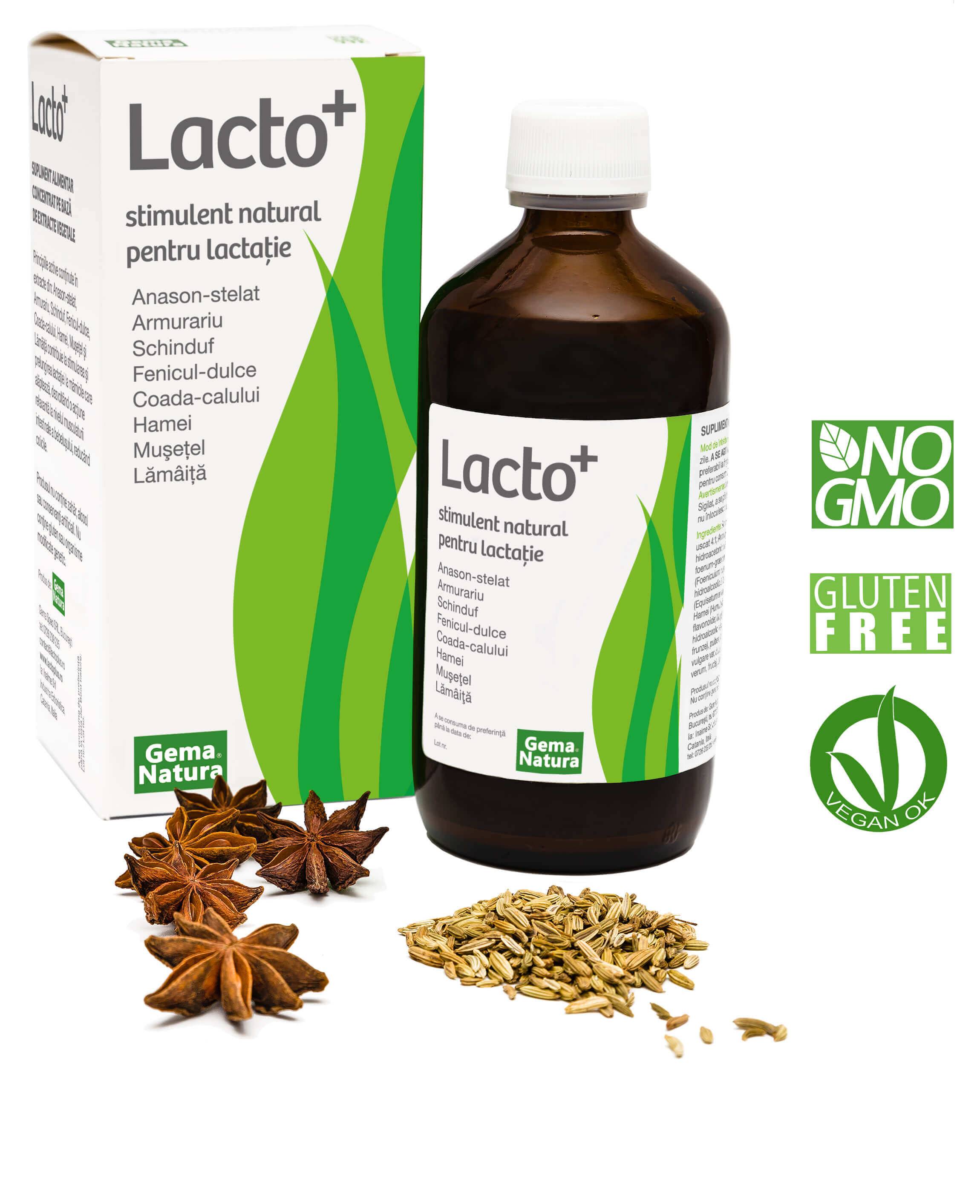 Lacto plus 250ml - stimulent natural pt lactatie - GemaNatura - poza 1