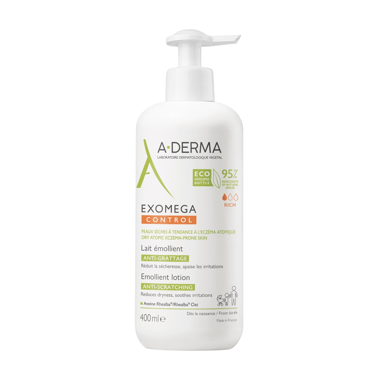 Lapte emolient Exomega Control, 400 ml, A-Derma