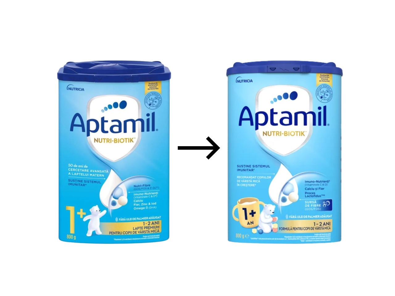 Lapte praf Aptamil 1+, 800g, Nutricia