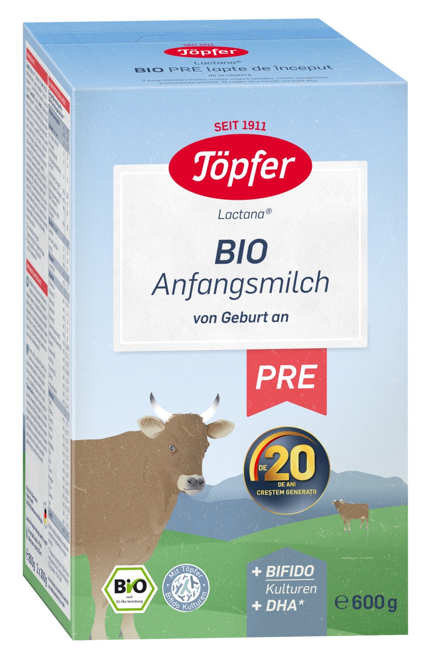 Lapte praf Bio Pre Lactana, +0 luni, 600g, Topfer