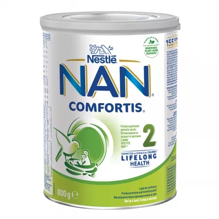 Lapte praf Nan 2 Comfortis +6 luni, 800g, Nestle