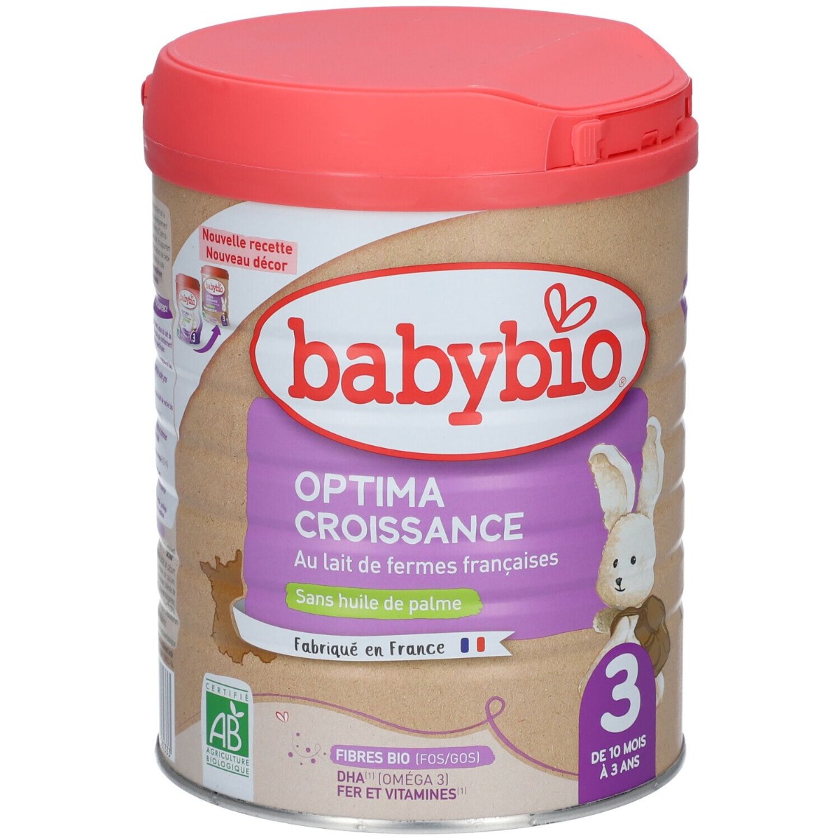 Lapte praf Optima 3 Croissance Bio, 800g, BabyBio