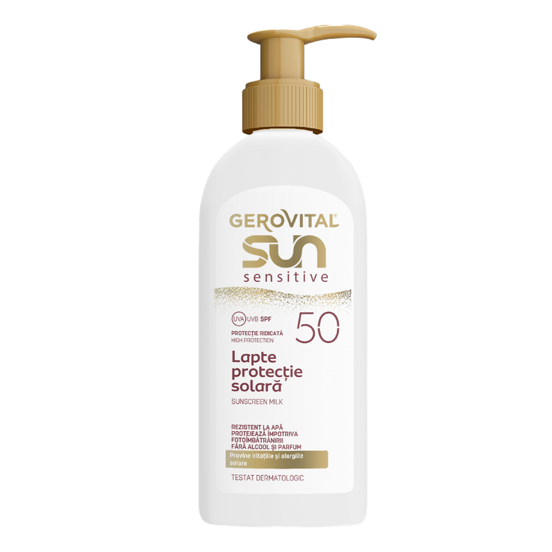Lapte protectie solara SPF50 Sensitive Sun, 200 ml, Gerovital