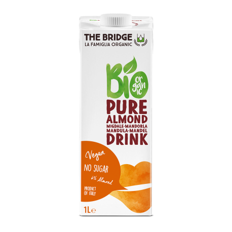 Lapte vegetal de migdale 6% fara zahar 1l eco-bio, The Bridge