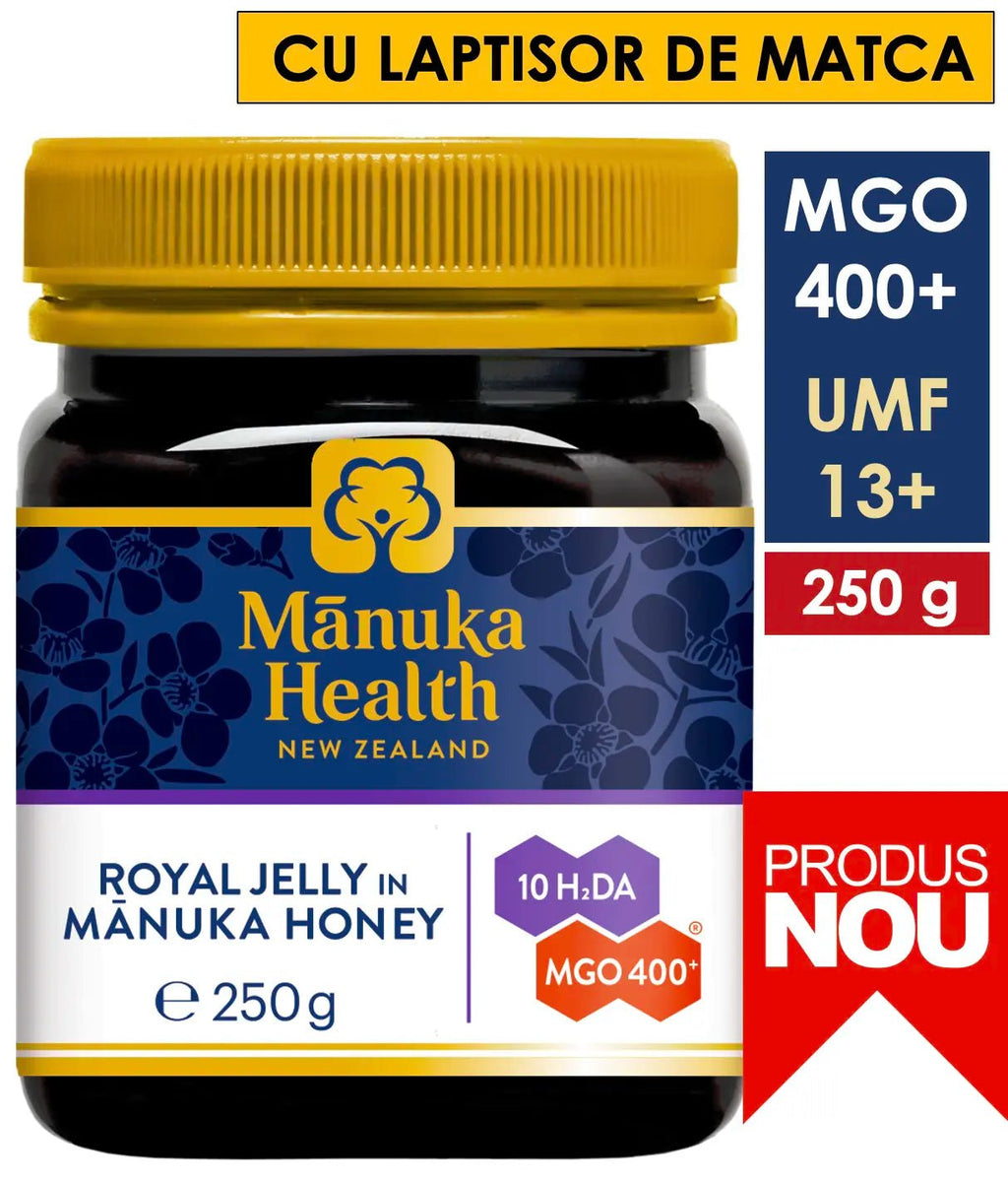 Laptisor de matca pur (royal jelly) in Miere de Manuka MGO 400+ UMF 13+ (250g) | Manuka Health - poza 1