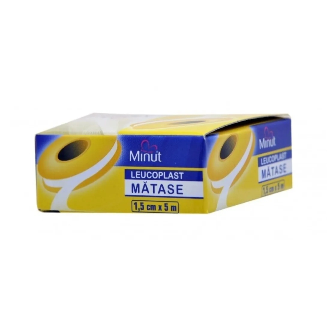 Leucoplast din matase 1,5cm x 5m, Minut