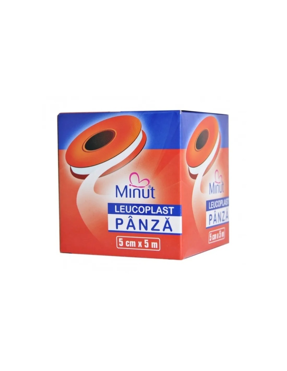 Leucoplast din panza 5cm x 5m, 1 bucata, Minut