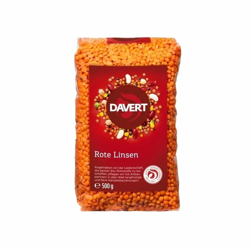 Linte rosie bio, 500g, Davert
