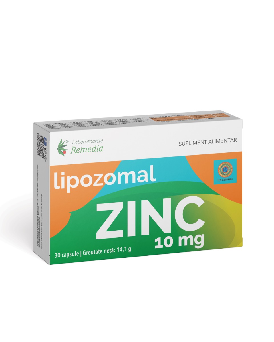 Lipozomal Zinc 10mg, 30 capsule, Laboratoarele Remedia