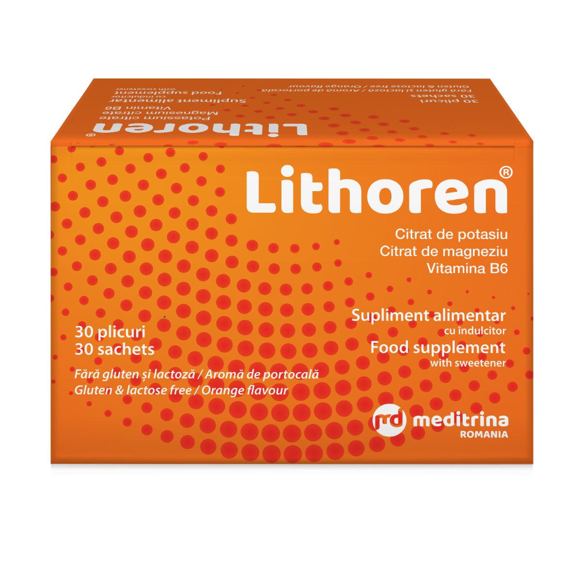 Lithoren aroma de portocale, 30 plicuri, Meditrina Pharmaceuticals