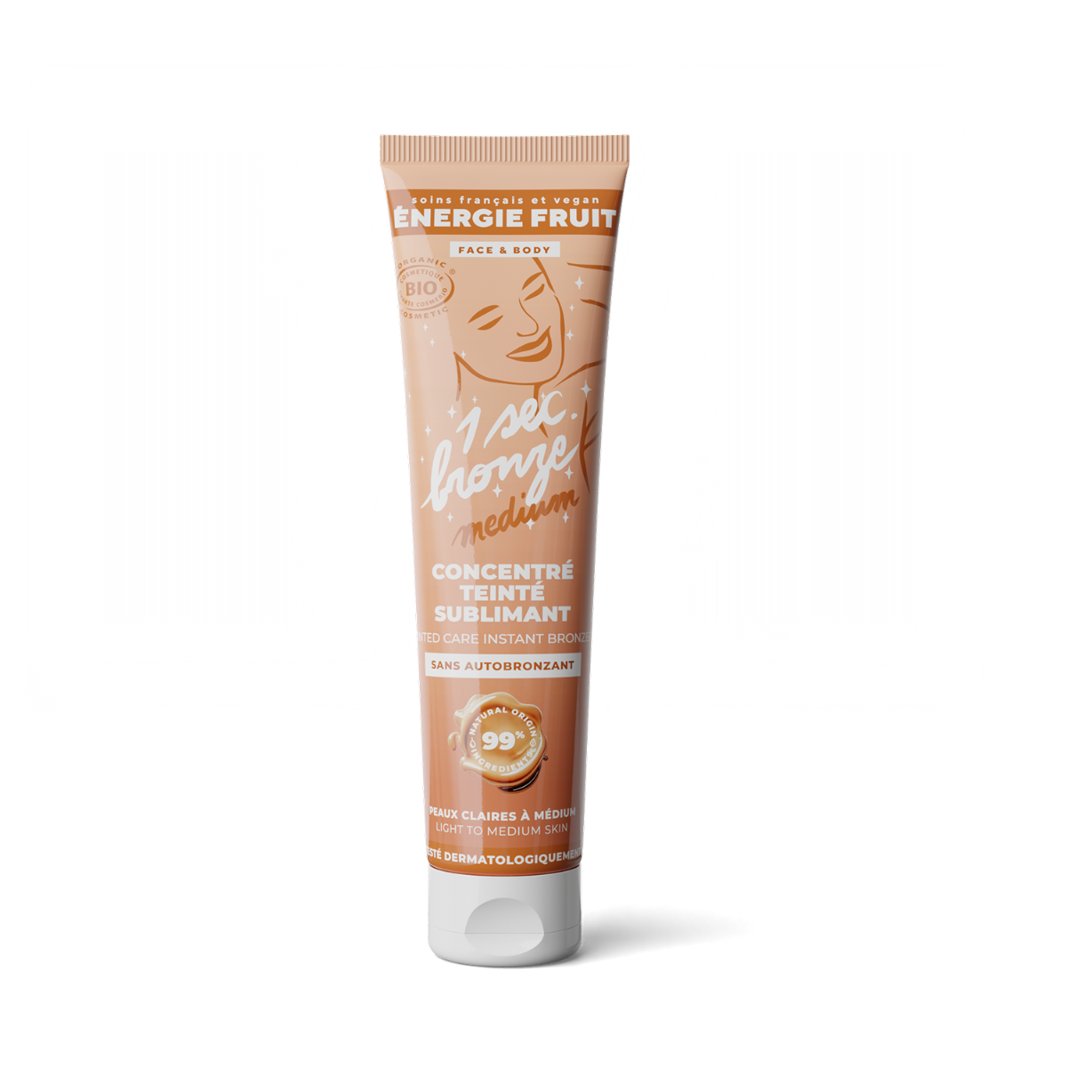 Lotiune iluminatoare fata si corp cu efect de bronz instant Light to Mid skin, 100ml, Energie Fruit