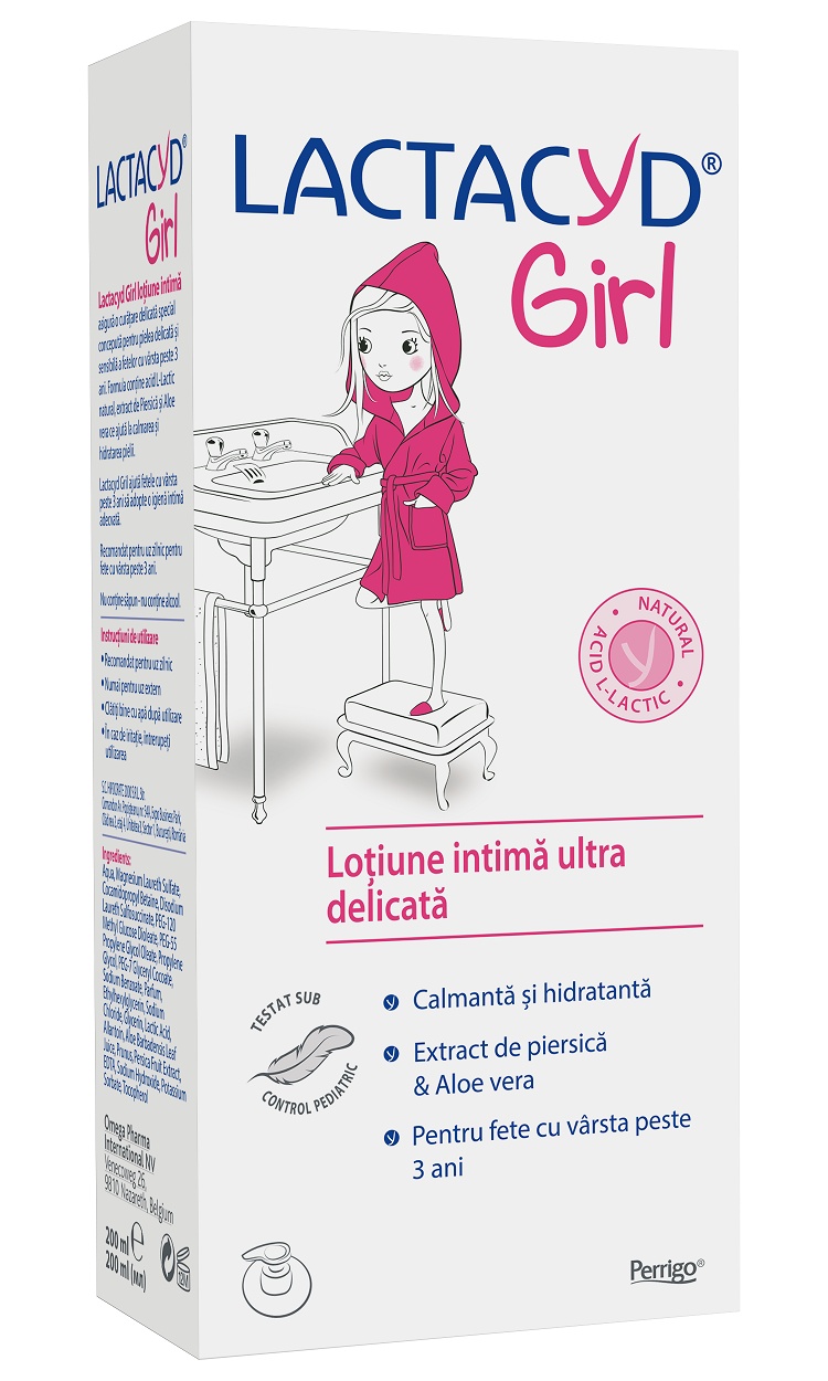 Lotiune intima ultra delicata Girl, +3 ani, 200ml, Lactacyd