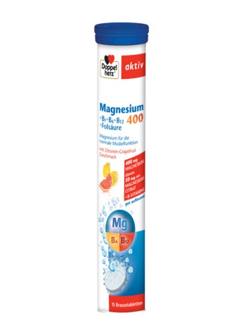 Magneziu 400 + B1 + B6 + B12 + Acid Folic, 15 comprimate efervescente, Doppelherz