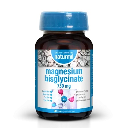 Magneziu Bisglicinat, 750 mg, 90 tablete – Naturmil