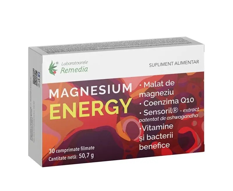 Magneziu Energy, 30 comprimate filmate, Remedia