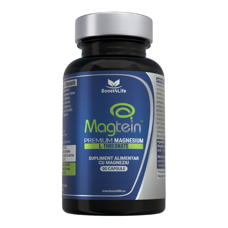 Magtein Magneziu L-Treonat Premium, 670 mg, 90 capsule vegane, Boost4Life