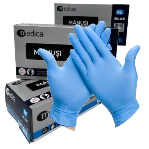 Manusi examinare nitril nepudrate Medica marimea M, Nam Viet Glove Joint Stock Company | 100 buc.