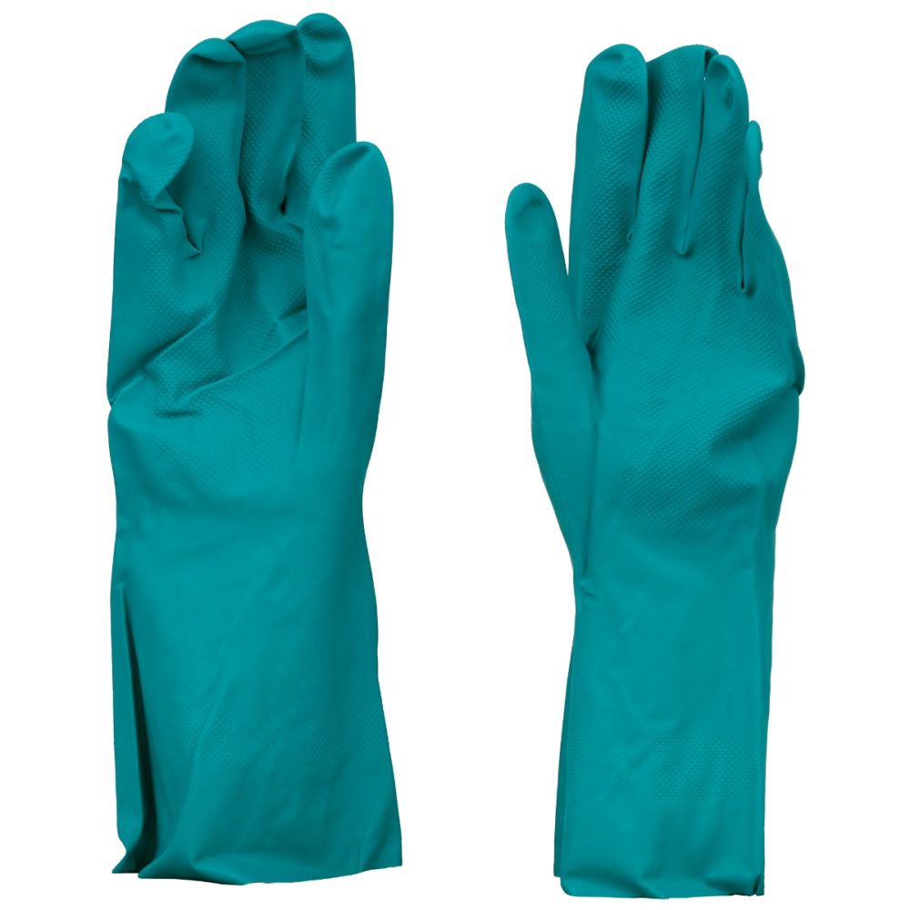 Manusi nitril antialergenice, captusite cu puf de bumbac, verzi, M/L