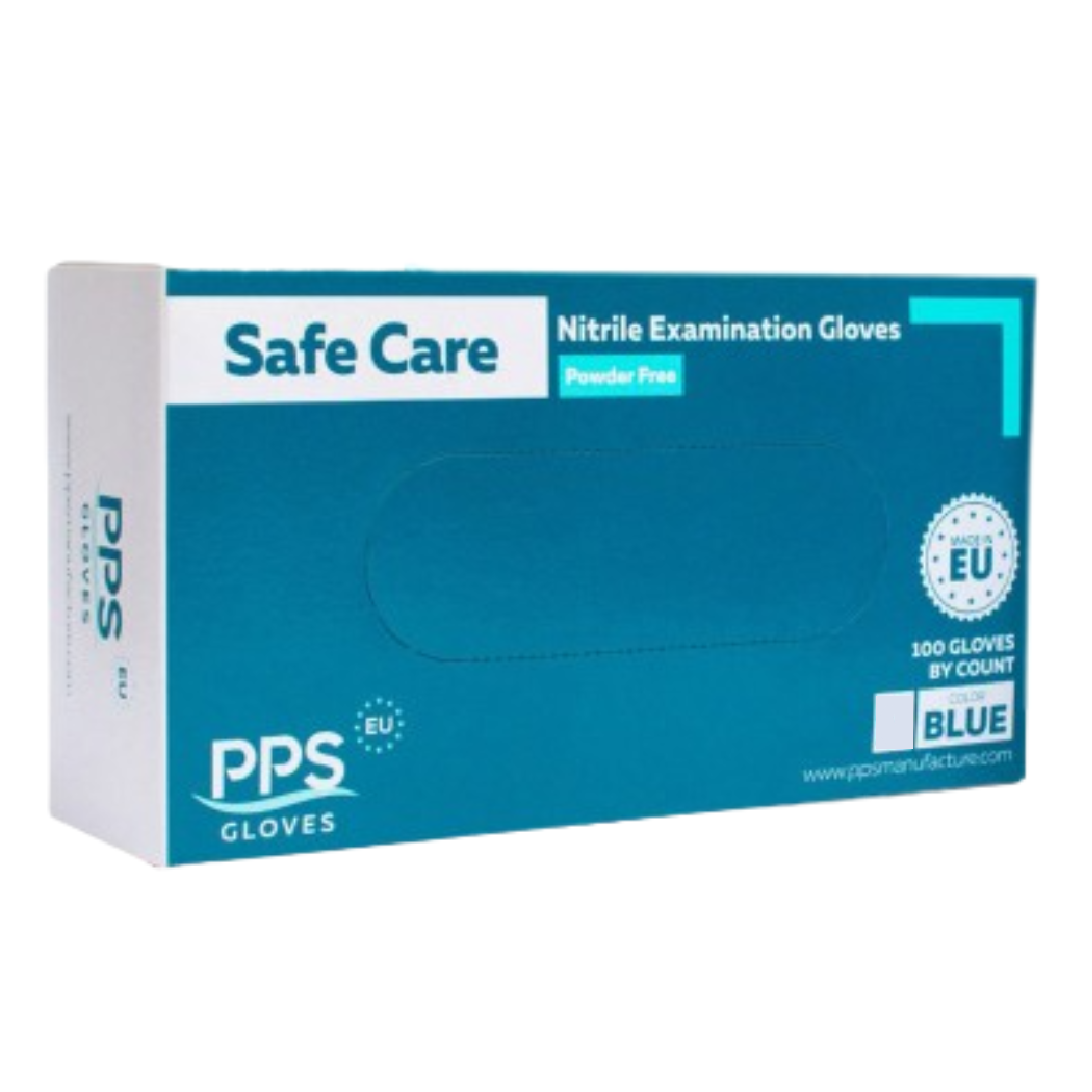Manusi nitril Safe Care PPS Albastre, 100 bucati, PPS Gloves-XL
