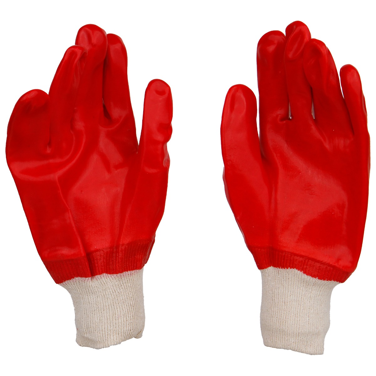 Manusi PVC antichimice, suport textil, XL, 27cm, rosii