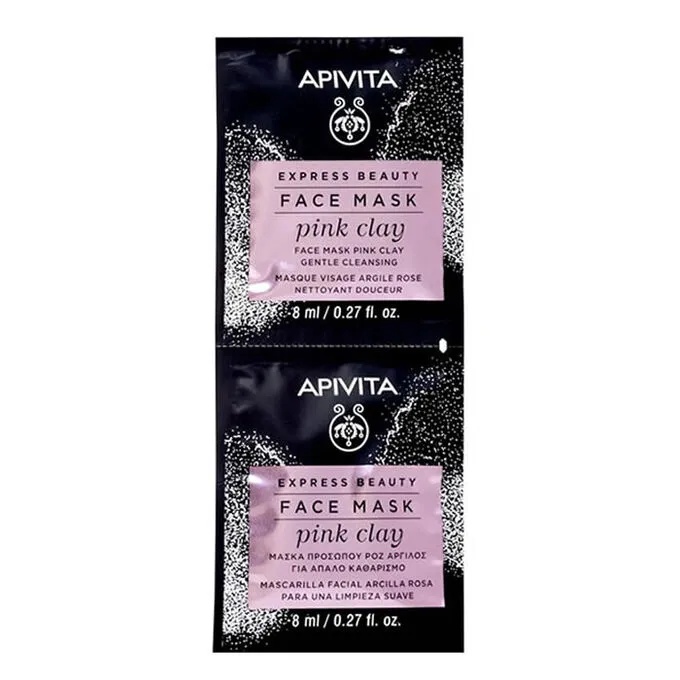 Masca de curatare cu argila roz Express Beauty, 8ml, 2 plicuri, APIVITA
