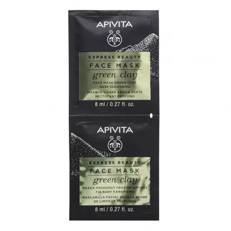 Masca de curatare cu argila verde Express Beauty, 8ml, 2 plicuri, APIVITA