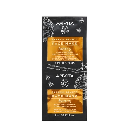 Masca de fata hidratanta cu miere Express Beauty, 8ml, 2 bucati, Apivita
