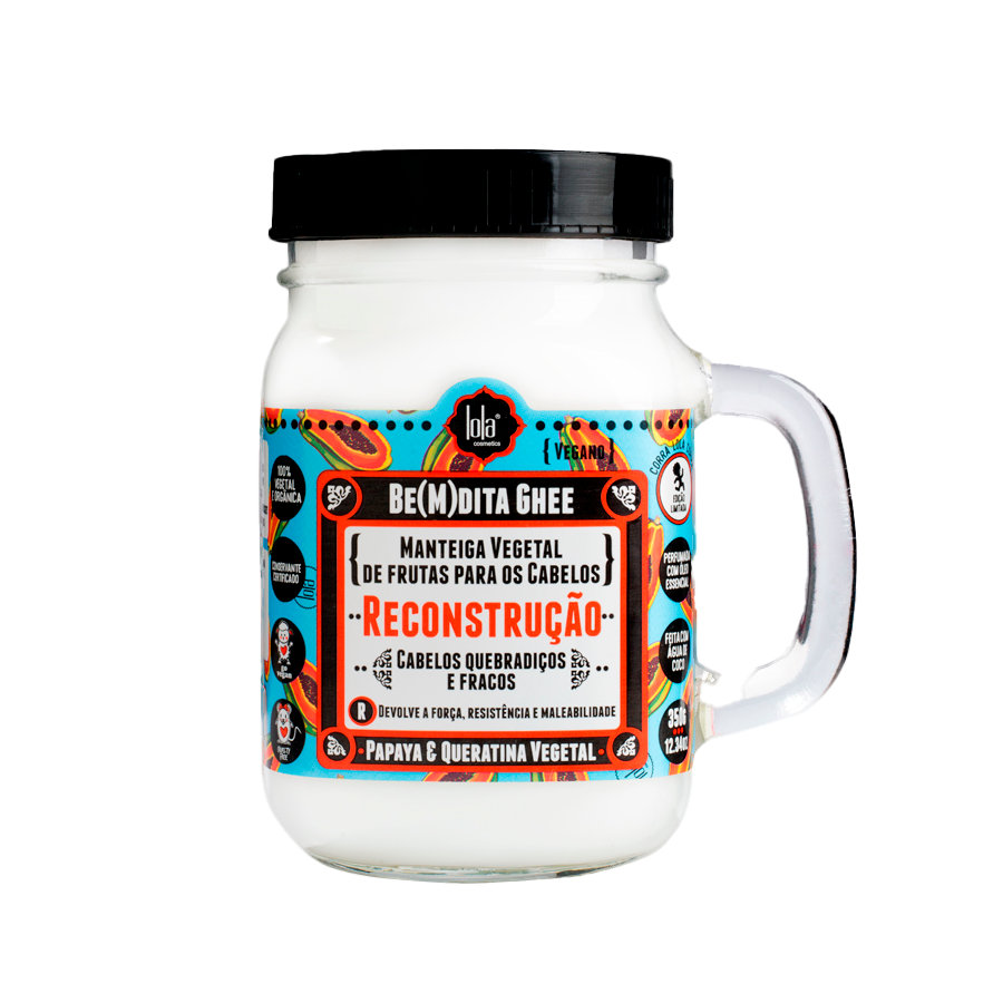 Masca de par restructuranta cu papaya si keratina vegetala Bemdita Ghee, 350g, Lola Cosmetics