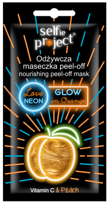 Masca exfolianta nutritiva neon cu piersica Glow in Orange, 10ml, Selfie Project