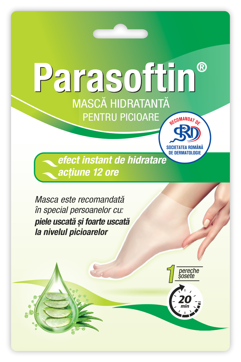 Masca hidratanta pentru picioare Parasoftin, 1 pereche, Zdrovit