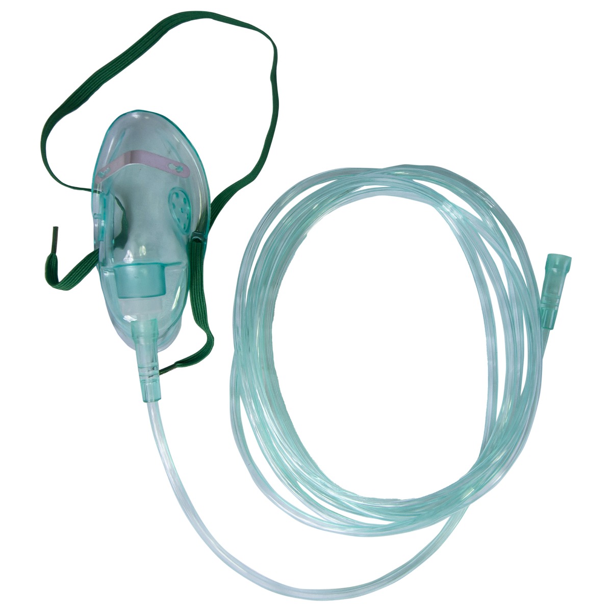Masca oxigen pentru adulti XL, simpla, cu tub 255 cm, PP/PVC, alb/verde