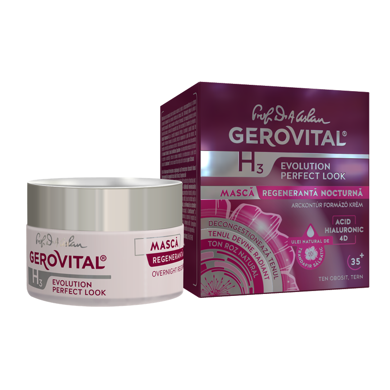 Masca regeneranta de noapte H3 Evolution Perfect Look, 50ml, Gerovital