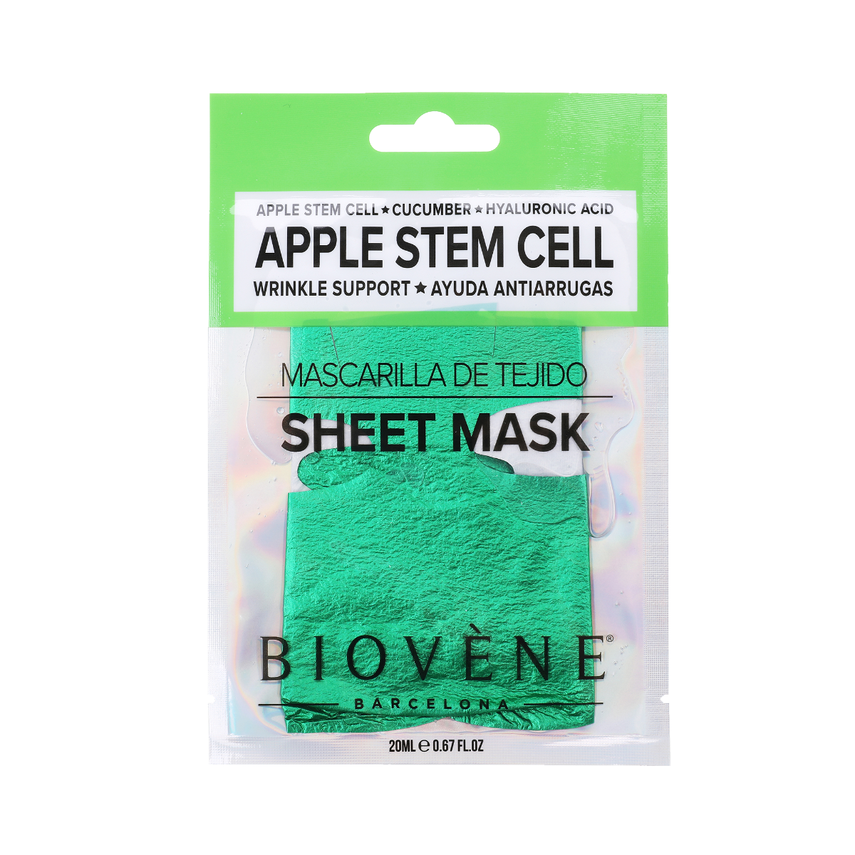 Masca servetel cu celule stem din mar si acid hialuronic Wrinkle Support, 20ml, Biovene
