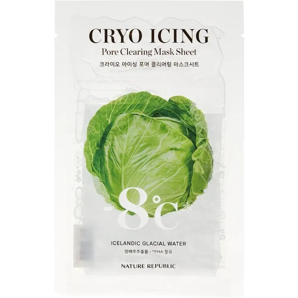 Masca servetel pentru curatarea porilor Cryo Icing Pore Clearing, 27ml, Nature Republic