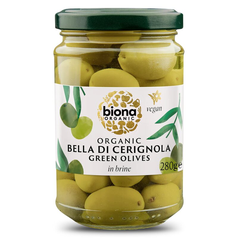 Masline verzi Bella di Cerignola in saramura, bio, 280g, Biona