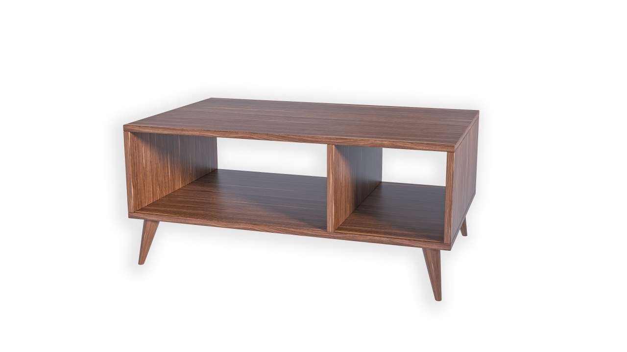 Măsuță de cafea, Nuc deschis – design modern cu spațiu de depozitare - poza 2
