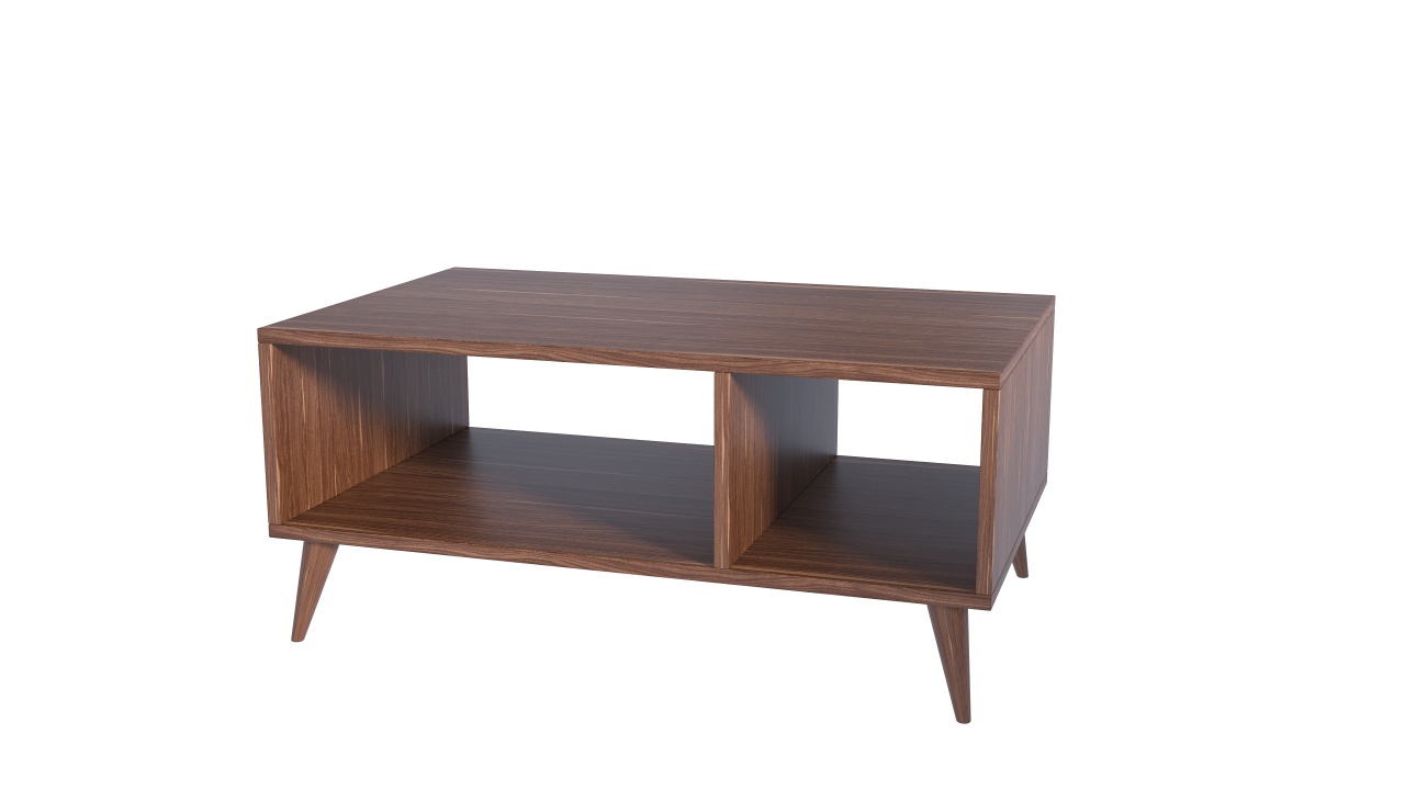 Măsuță de cafea, Nuc deschis – design modern cu spațiu de depozitare - poza 3