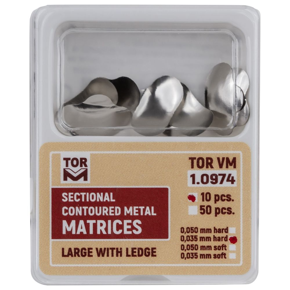 Matrici metalice conturate sectionale cu bordura, otel inoxidabil, 35 microni Hard, marimi S/M/L, set 10 bucati