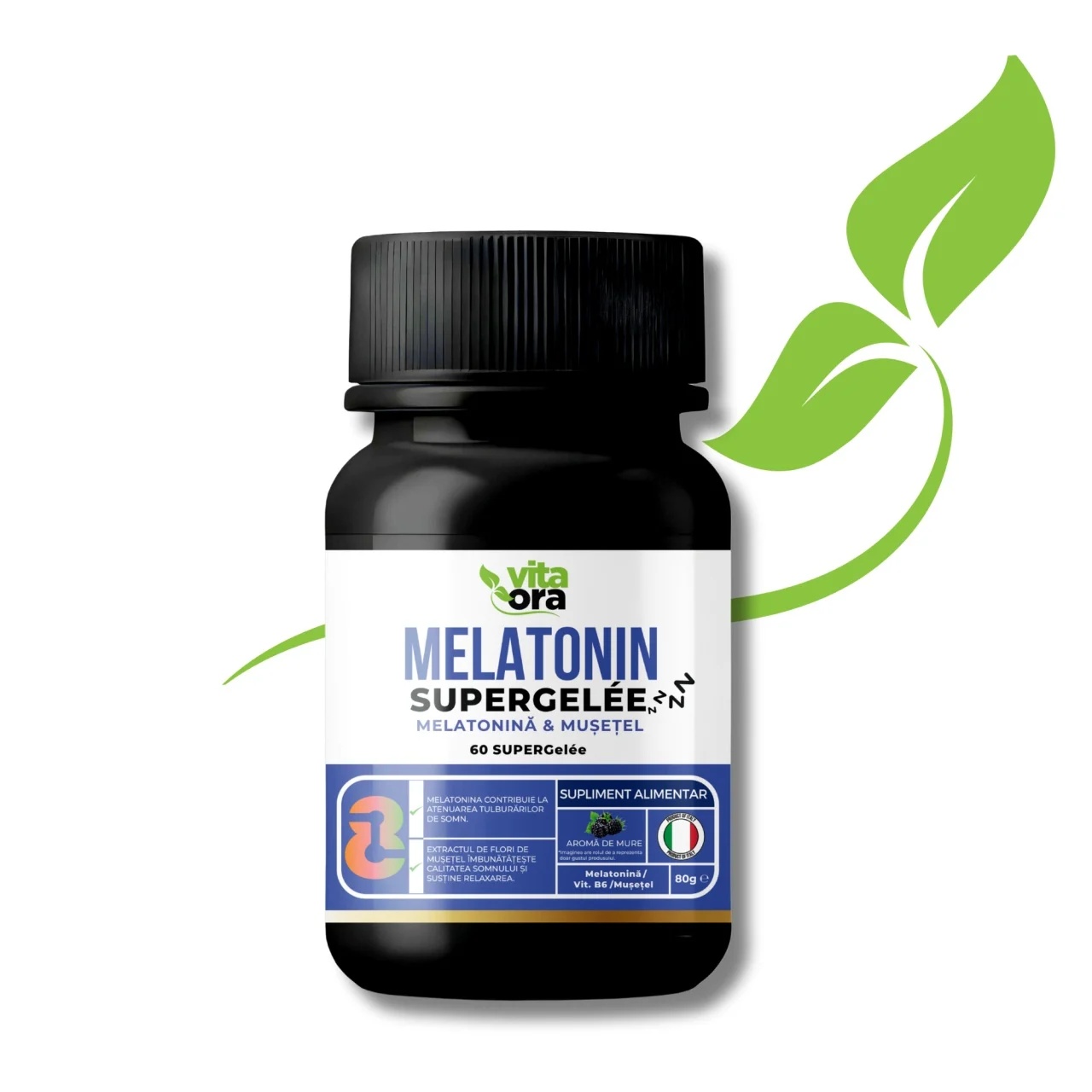 Melatonin cu aroma de mure, 60 jeleuri, Vita Ora