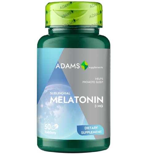 Melatonina 3mg, 50tab, Adams Supplements