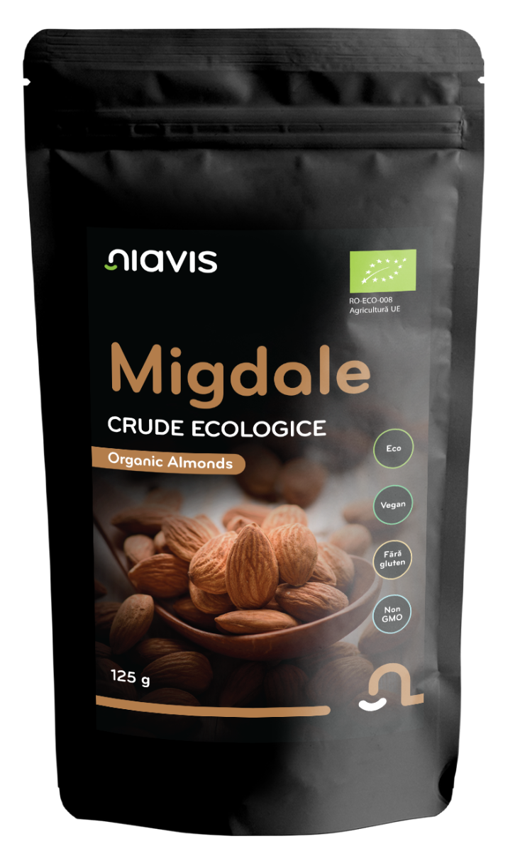 Migdale crude ecologice, 125g, Niavis