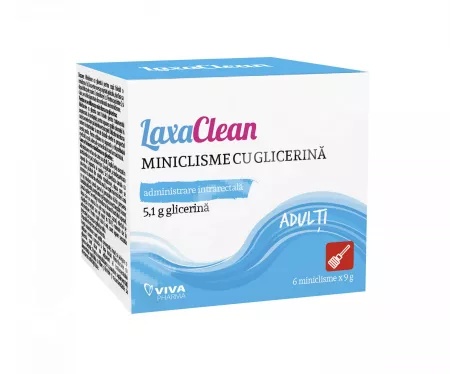 Miniclisme cu glicerina pentru adulti LaxaClean, 6 bucati, Viva Pharma